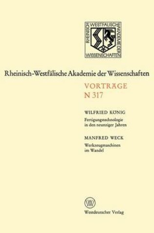 Cover of Fertigungstechnologie in Den Neunziger Jahren. Werkzeugmaschinen Im Wandel