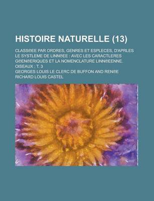 Book cover for Histoire Naturelle; Class Ee Par Ordres, Genres Et Espleces, D'Aprles Le Systleme de Linn Ee