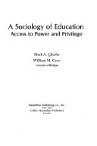 Cover of Sociology of Education