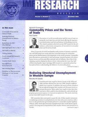 Book cover for IMF Research Bulletin, December 2003