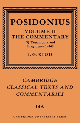 Book cover for Posidonius: Volume 2, Commentary, Part 1