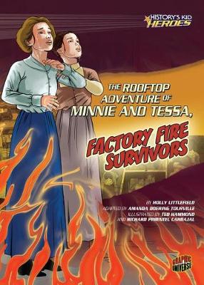 Book cover for The Rooftop Adventure of Minnie and Tessa, Factory Fire Survivors