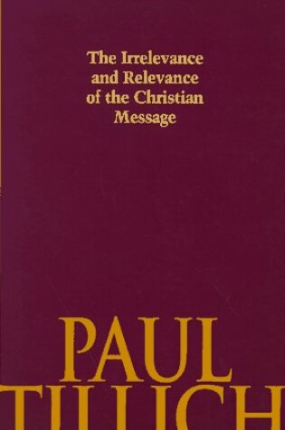 Cover of Irrelevance and Relevance of the Christian Message