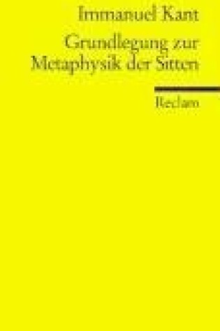 Cover of Grundelegung Zur Metaphysik