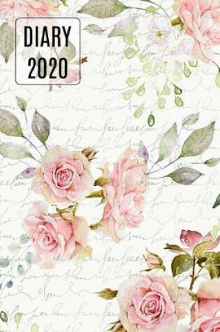 Cover of 2020 Daily Diary Planner, Pink Watercolor Roses