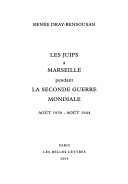 Cover of Les Juifs a Marseille Pendant La Seconde Guerre Mondiale