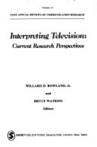 Cover of Interpreting Television