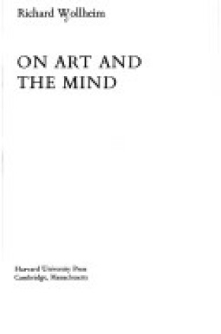 Cover of On Art and the Mind