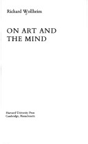 Book cover for On Art and the Mind