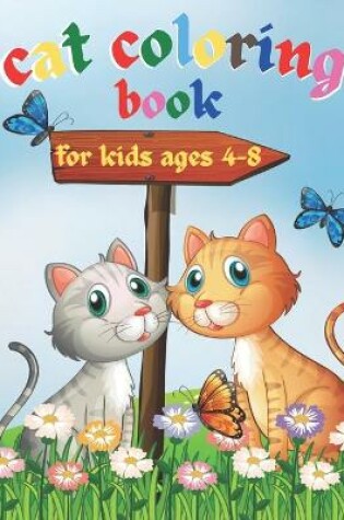 Cover of Cat coloring book for kids ages 4-8