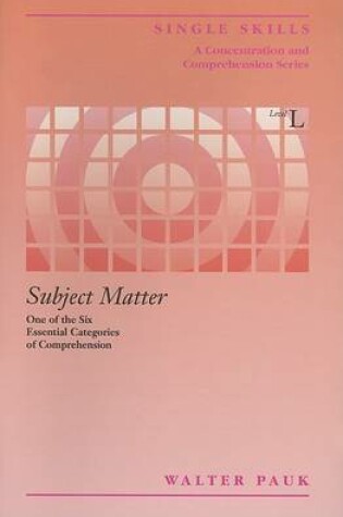 Cover of Subject Matter