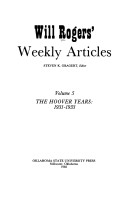 Book cover for Will Roger's Weekly Articles