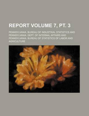 Book cover for Report Volume 7, PT. 3