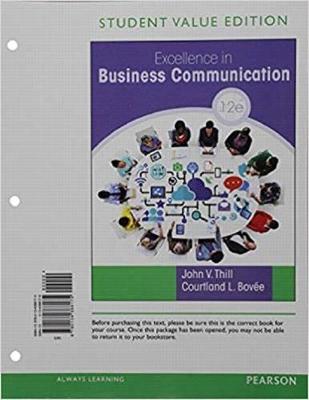 Book cover for Excellence in Business Communication