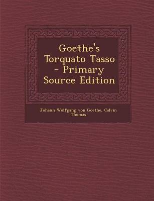 Book cover for Goethe's Torquato Tasso - Primary Source Edition