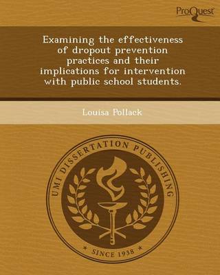 Book cover for Examining the Effectiveness of Dropout Prevention Practices and Their Implications for Intervention with Public School Students
