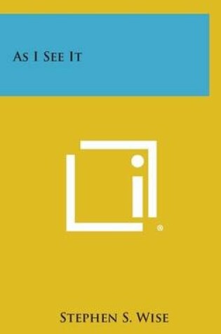 Cover of As I See It