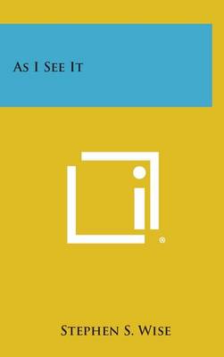 Book cover for As I See It