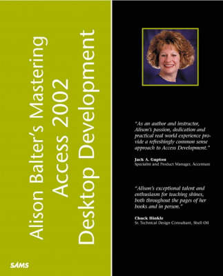 Book cover for Alison Balter's Mastering Access 2002 Desktop Development