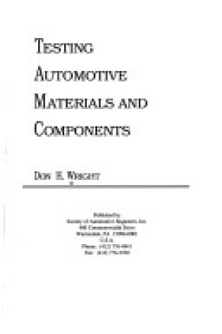 Cover of Testing Automotive Materials and Components