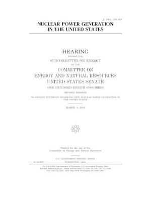 Book cover for Nuclear power generation in the United States