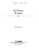 Book cover for So Spake Kabira