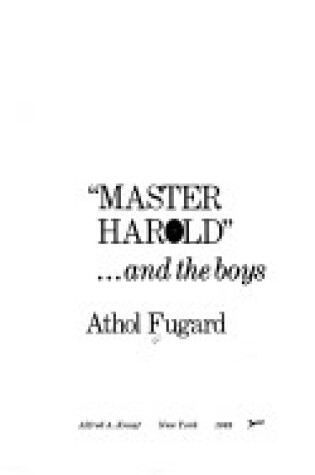 Cover of Master Harold&the Boys