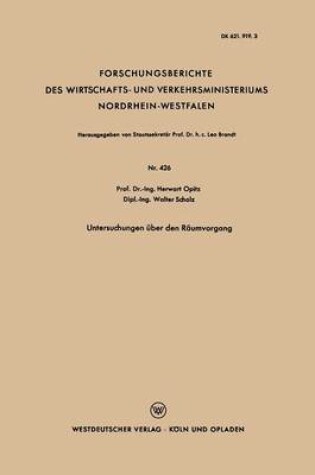 Cover of Untersuchungen UEber Den Raumvorgang