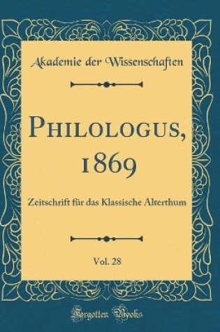 Cover of Philologus, 1869, Vol. 28