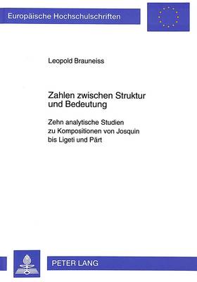 Cover of Zahlen Zwischen Struktur Und Bedeutung