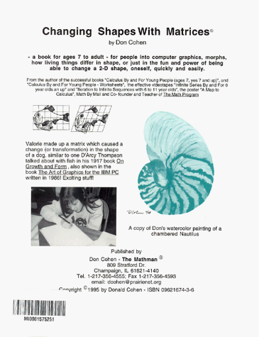 Book cover for Changing Shapes with Matrices