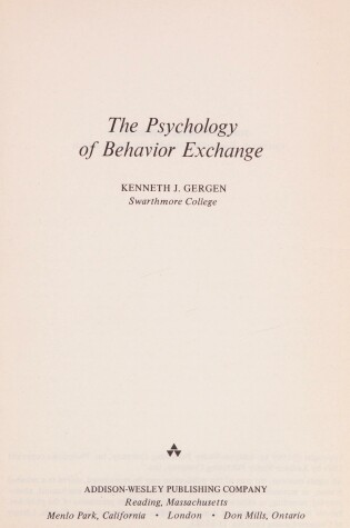 Cover of Psychology of Behaviour Exchange