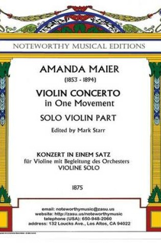 Cover of Violin Concerto in One Movement; Solo Violin Part