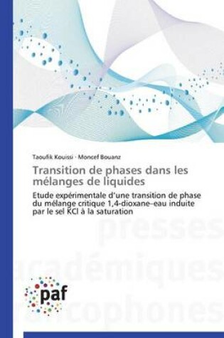 Cover of Transition de Phases Dans Les Melanges de Liquides