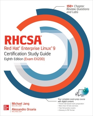 Book cover for RHCSA Red Hat Enterprise Linux 9 Certification Study Guide, Eighth Edition (Exam EX200)