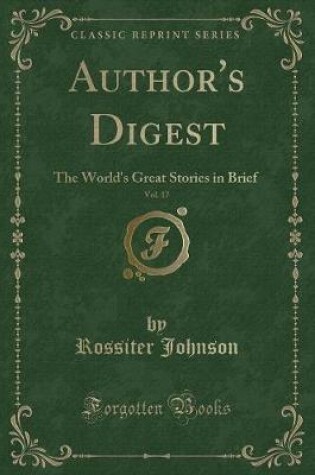 Cover of Author's Digest, Vol. 17