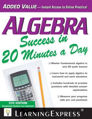 Cover of Algebra Success in 20 Minutes a Day