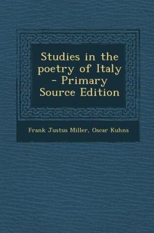Cover of Studies in the Poetry of Italy - Primary Source Edition