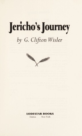 Book cover for Wisler G. Clifton : Jericho'S Journey (HB)