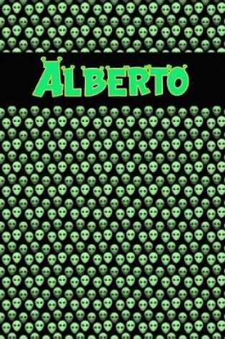 Cover of 120 Page Handwriting Practice Book with Green Alien Cover Alberto