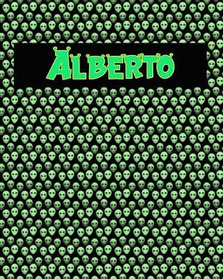 Book cover for 120 Page Handwriting Practice Book with Green Alien Cover Alberto