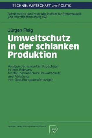 Cover of Umweltschutz in der schlanken Produktion