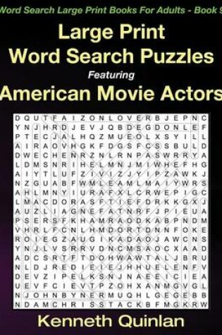 Cover of Large Print Word Search Puzzles Featuring American Movie Actors