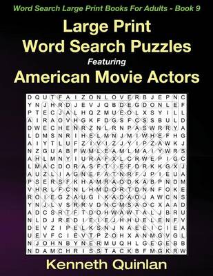 Book cover for Large Print Word Search Puzzles Featuring American Movie Actors