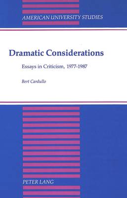 Cover of Dramatic Considerations