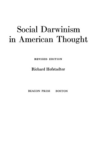 Cover of Social Darwinism in American Thought Ppr