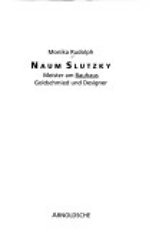 Cover of Naum Slutzky