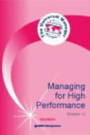 Cover of Managing for High Performance