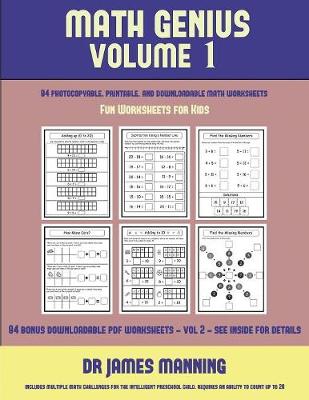 Cover of Fun Worksheets for Kids (Math Genius Vol 1)