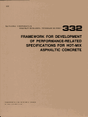 Cover of Framework for Development of Performance-Related Specifications for Hot-Mix Asphaltic Concrete